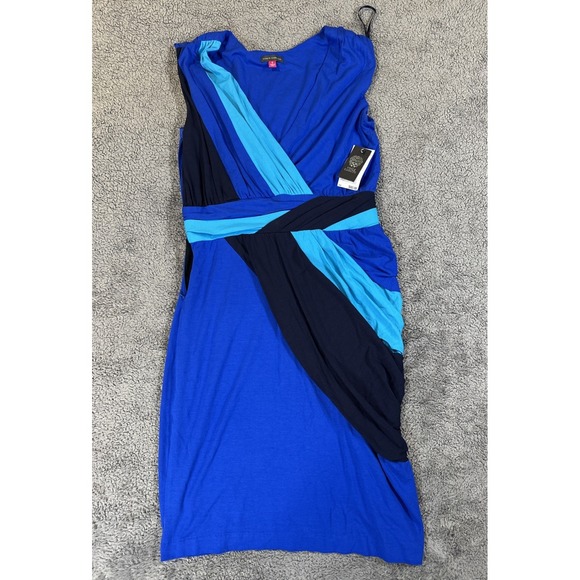 Vince Camuto Dresses & Skirts - New With Tags Vince Camuto Blue Fitted Sleeveless Knee Length Dress Size 6